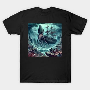 Science Fiction Squid . T-Shirt